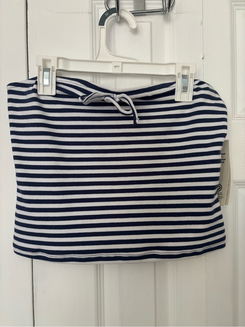 No Boundaries Navy and White Striped Tube Top
